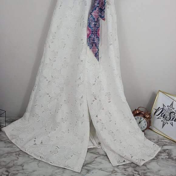 NEW Sachin & Babi Anthropologie White Lace Maxi Dress Women's Size 4 v-neck - Picture 6 of 13